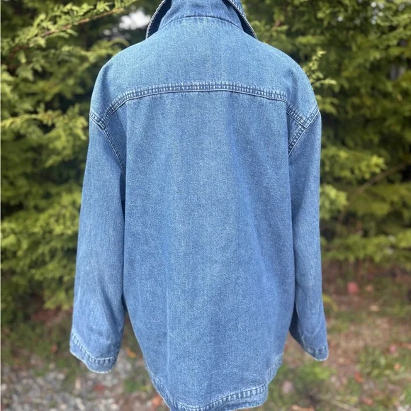 Vintage Eddie Bauer Denim Jacket – Red Lined – Size M - Picture 7 of 8